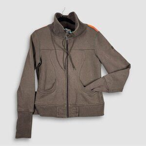 Lululemon Athletica Scuba Igloo Sunrise Rare  Zip Up Brown Jacket Size 8